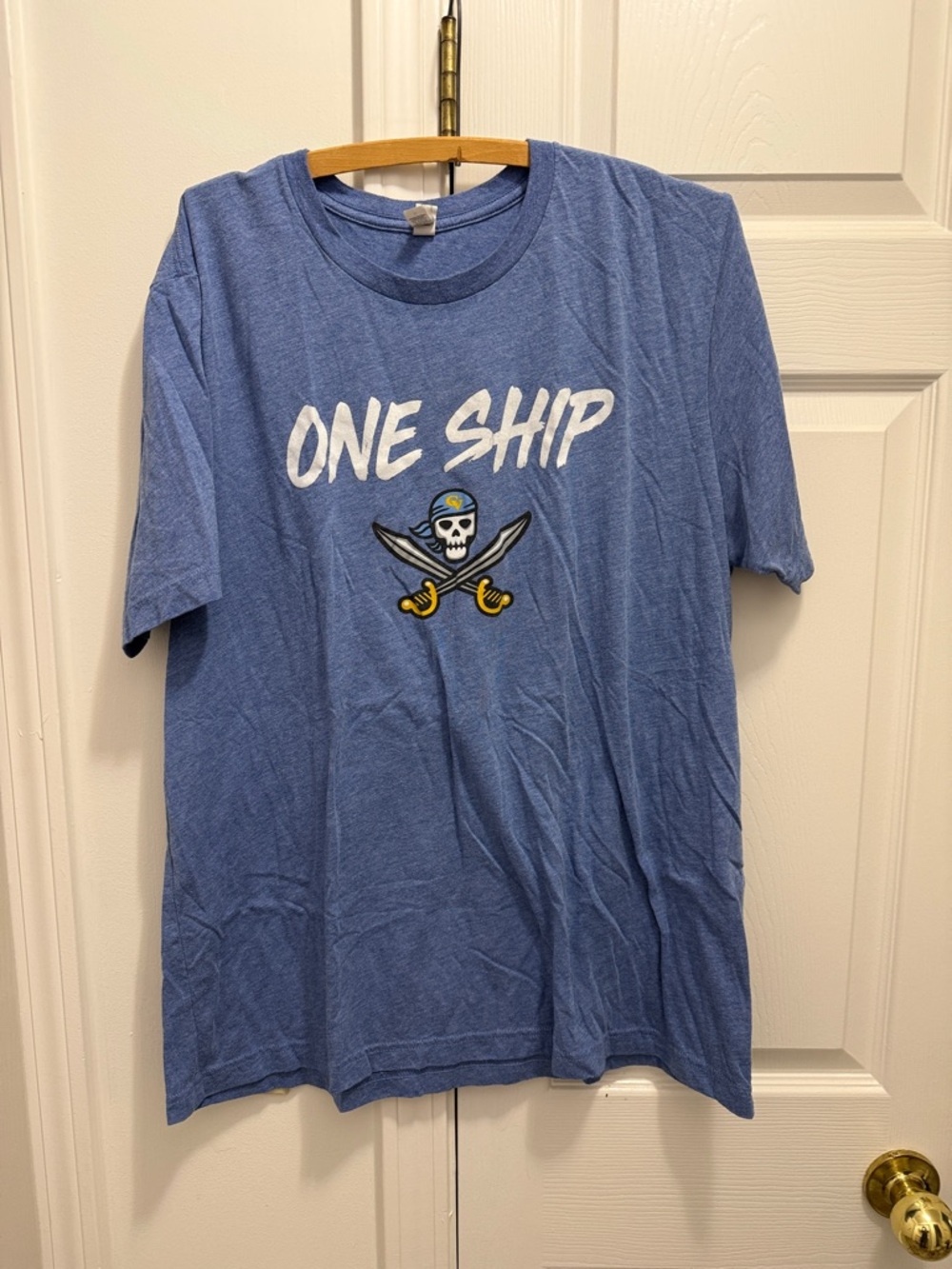Chattahoochee Valley Community College Blue 'ONE SHIP' Pirate Graphic Men's Tee